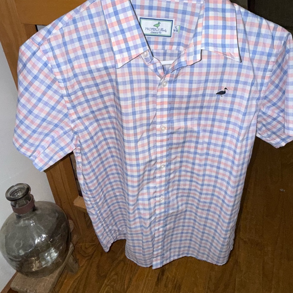 Properly Tied Kids Plaid Shirt - youth large